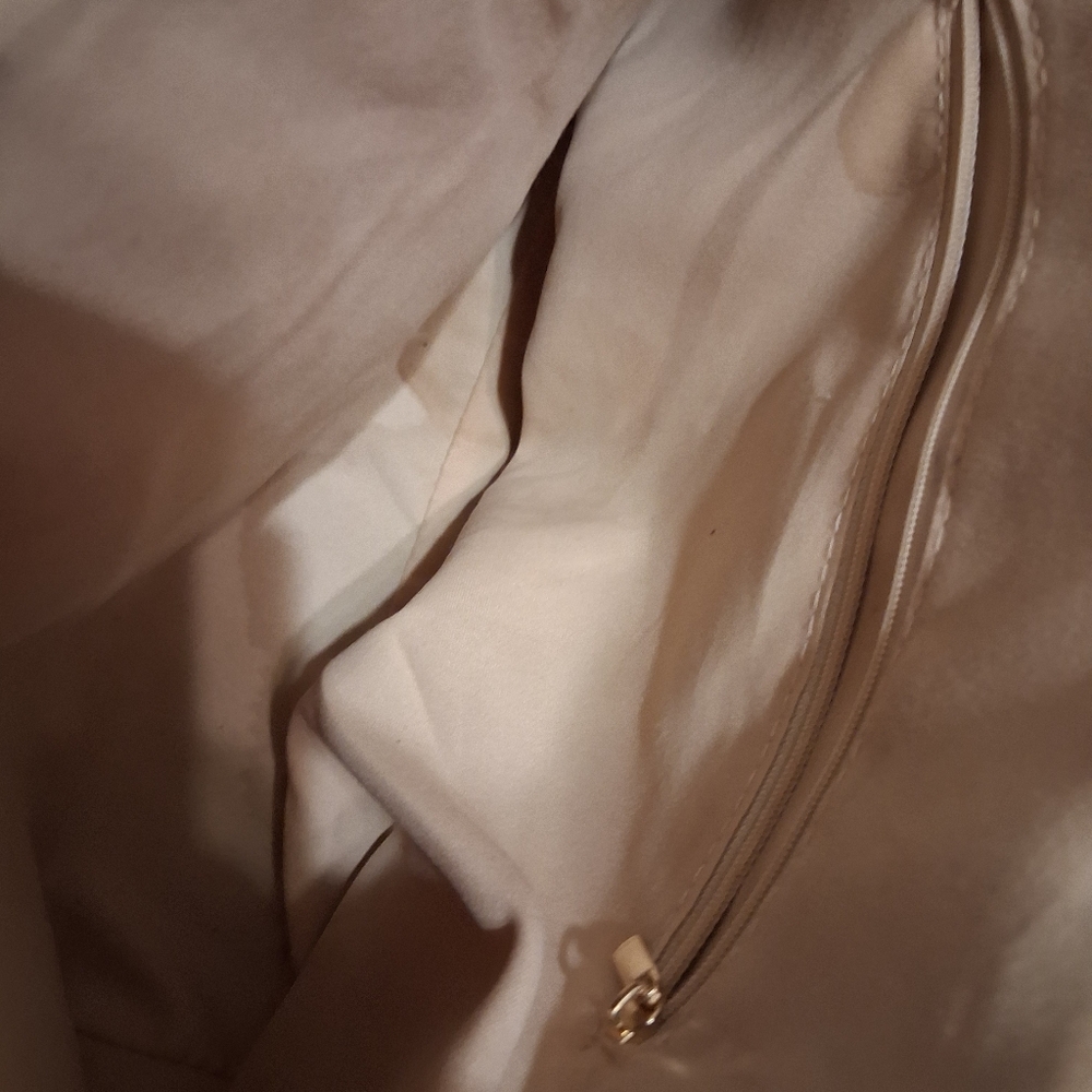 Stylish Brown and Tan Satchel Man Made Material - Picture 7 of 10